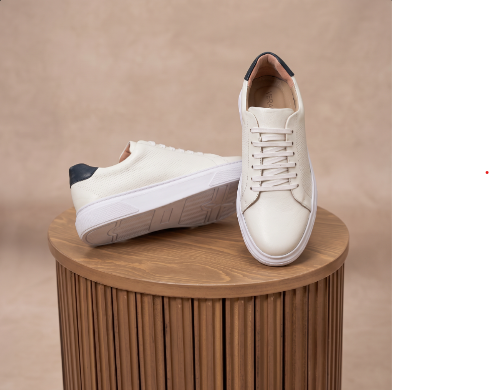 V210 espadrille en cuir blanc