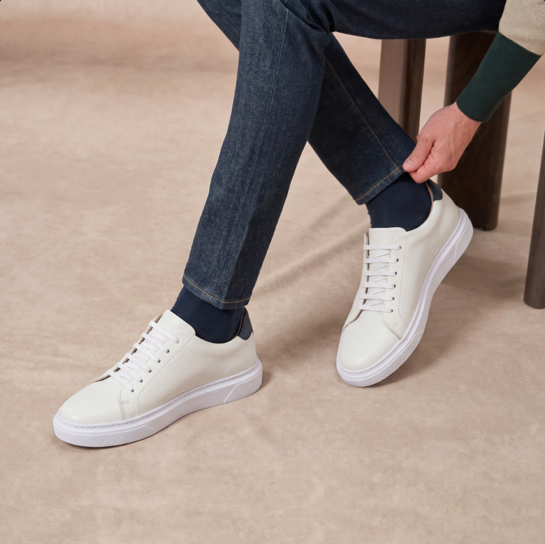 V210 espadrille en cuir blanc