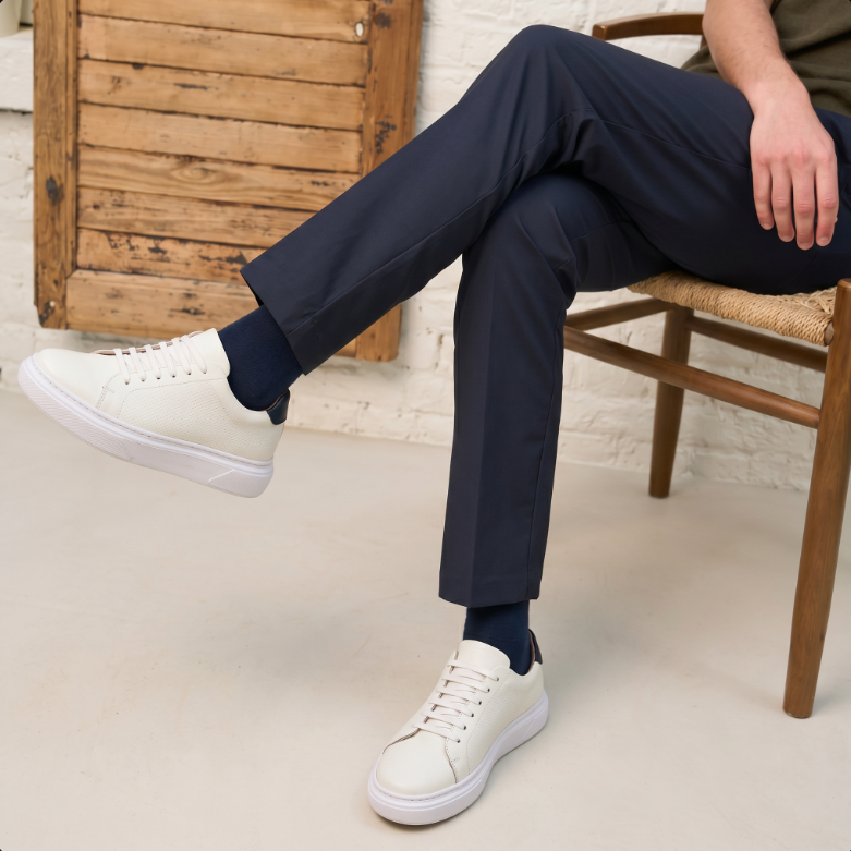 V210 espadrille en cuir blanc